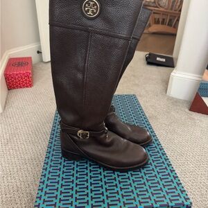 Tory Burch Coconut Leather Riding Boots